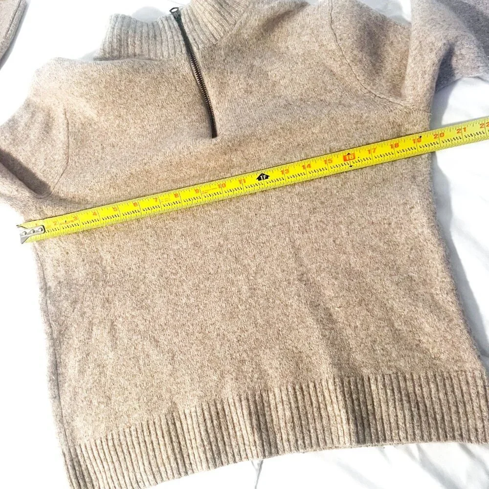 J. Crew Rugged Merino Wool Blend Quarter Zip Sweater
